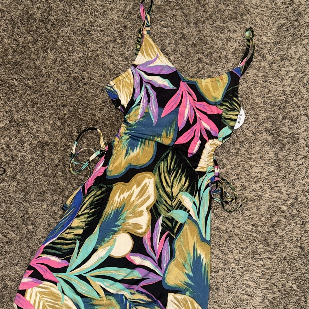 Tropical Leaf Print Dress